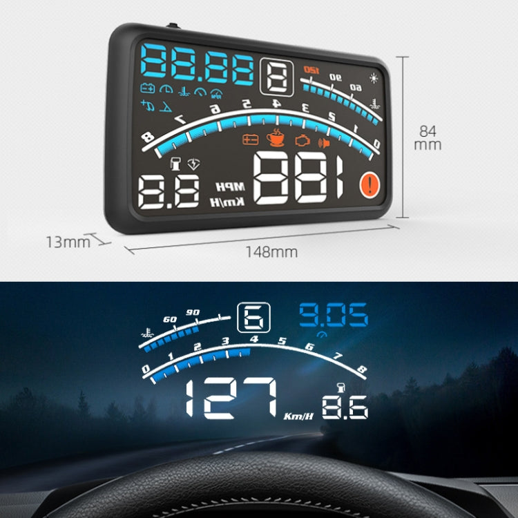 4E Car 5.5 inch OBD HUD Head-up Display Support Speed Alarm / Shift Reminder / Time Display - Head Up Display System by PMC Jewellery | Online Shopping South Africa | PMC Jewellery | Buy Now Pay Later Mobicred