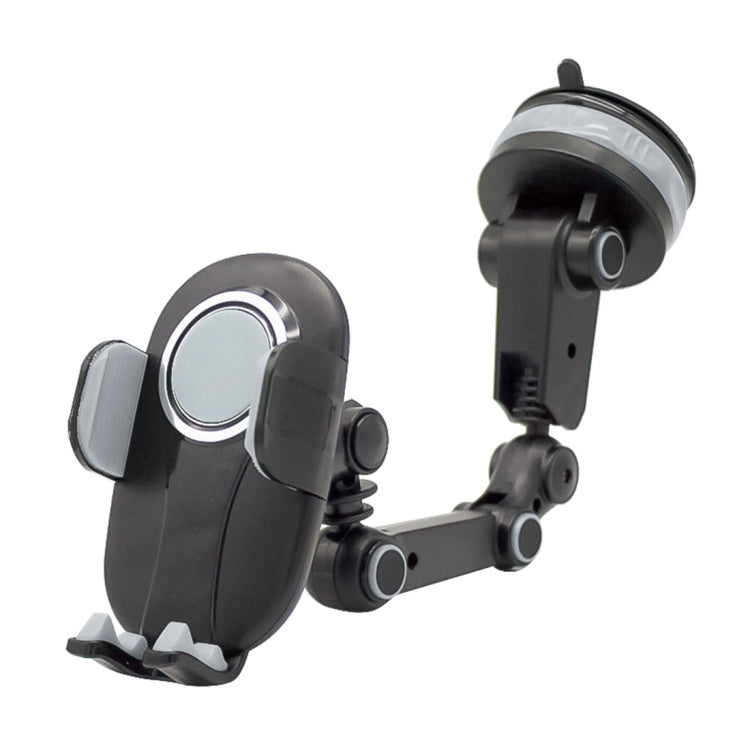 ZP-X0466 Car 360 Degree Rotating Telescopic Folding Round Suction Cup Mobile Phone Holder(Grey) - Car Holders by PMC Jewellery | Online Shopping South Africa | PMC Jewellery | Buy Now Pay Later Mobicred