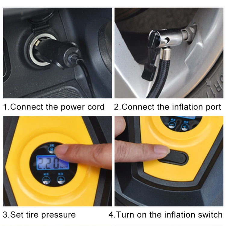 DC12V 120W Portable Multifunctional Round Car Air Pump with Digital Display - Inflatable Pump by PMC Jewellery | Online Shopping South Africa | PMC Jewellery