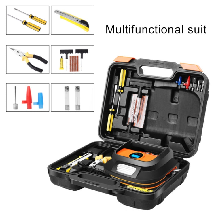 DC12V 120W 22-cylinder Portable Multifunctional Car Air Pump with LED Lamp, Style: Digital Display + Toolbox - Inflatable Pump by PMC Jewellery | Online Shopping South Africa | PMC Jewellery