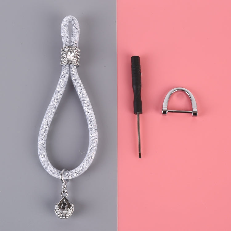 Car Diamond Metal + Plastic Keychain (White) - Key Rings by PMC Jewellery | Online Shopping South Africa | PMC Jewellery