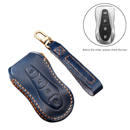 Hallmo Car Cowhide Leather Key Protective Cover Key Case for Geely Emgrand A Style(Brown) - Car Key Cases by Hallmo | Online Shopping South Africa | PMC Jewellery | Buy Now Pay Later Mobicred