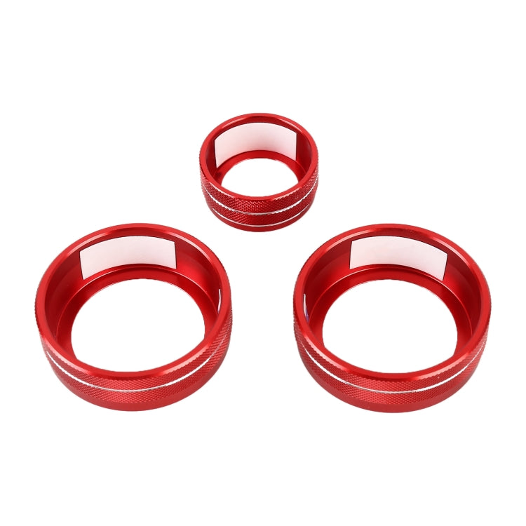 3 PCS Car Metal Air Conditioner Knob Case for Honda CR-V 2017-2021 (Red) - Decoration Rings by PMC Jewellery | Online Shopping South Africa | PMC Jewellery | Buy Now Pay Later Mobicred