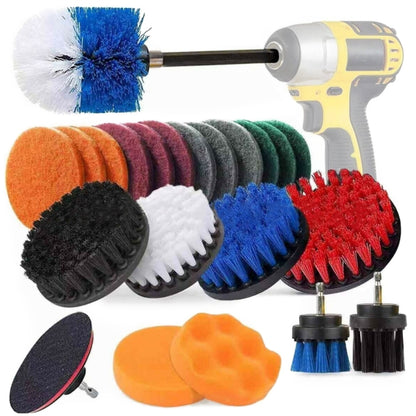 23 in 1 Floor Wall Window Glass Cleaning Descaling Electric Drill Brush Head Set - Sponges, Cloths & Brushes by PMC Jewellery | Online Shopping South Africa | PMC Jewellery | Buy Now Pay Later Mobicred