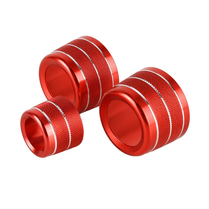 3 PCS / Set Air Conditioning Knob Metal Decorative Ring for BMW X3 / X4 / 5 Series / 7 Series / 6 Series GT (Red) - Decoration Rings by PMC Jewellery | Online Shopping South Africa | PMC Jewellery | Buy Now Pay Later Mobicred