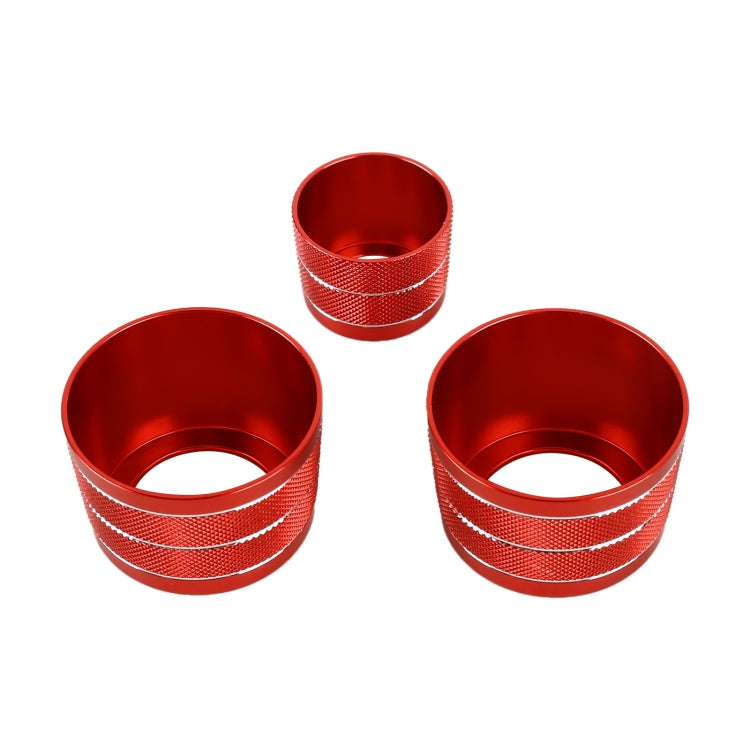 3 PCS / Set Air Conditioning Knob Metal Decorative Ring for BMW X3 / X4 / 5 Series / 7 Series / 6 Series GT (Red) - Decoration Rings by PMC Jewellery | Online Shopping South Africa | PMC Jewellery | Buy Now Pay Later Mobicred