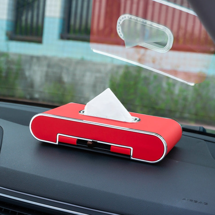 Car Dashboard Diamond Paper Towel Box with Temporary Parking Phone Number Card & Phone Holder(Red) - Tissue Boxes by PMC Jewellery | Online Shopping South Africa | PMC Jewellery | Buy Now Pay Later Mobicred