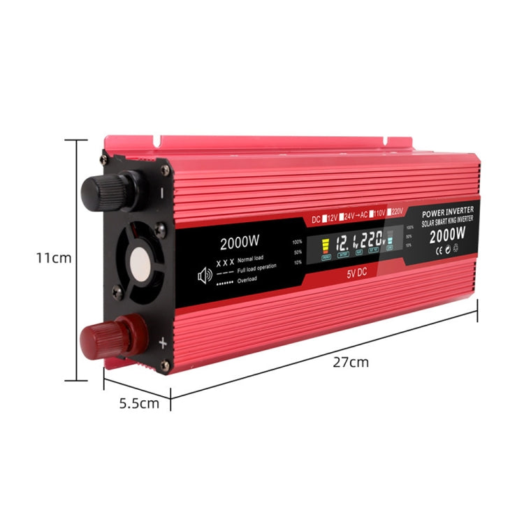 Carmaer US Plug 12V to 110V 2000W Car LCD Display Inverter Household Power Converter - Modified Square Wave by PMC Jewellery | Online Shopping South Africa | PMC Jewellery | Buy Now Pay Later Mobicred