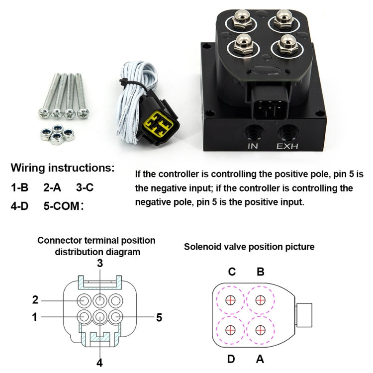 Car Air Suspension System Shock-absorbing Four-position Solenoid Valve Chassis - Power Cushion by PMC Jewellery | Online Shopping South Africa | PMC Jewellery | Buy Now Pay Later Mobicred