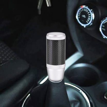 Universal Car Carbon Fiber Metal Gear Shift Knob (Silver) - Shift Knob by PMC Jewellery | Online Shopping South Africa | PMC Jewellery | Buy Now Pay Later Mobicred