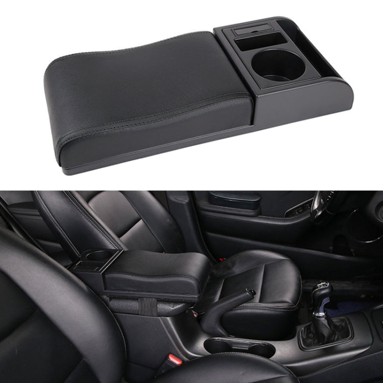 Car Multi-functional Dual USB Armrest Box Booster Pad, Microfiber Leather Curved Type (Black) - Seat Accessories by PMC Jewellery | Online Shopping South Africa | PMC Jewellery | Buy Now Pay Later Mobicred