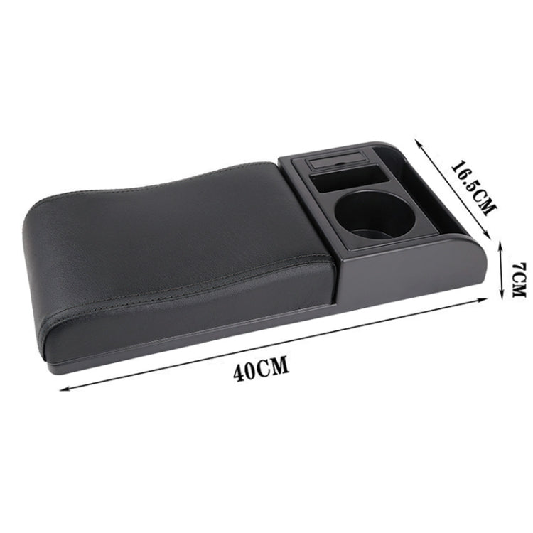 Car Multi-functional Dual USB Armrest Box Booster Pad, Microfiber Leather Curved Type (Black) - Seat Accessories by PMC Jewellery | Online Shopping South Africa | PMC Jewellery | Buy Now Pay Later Mobicred