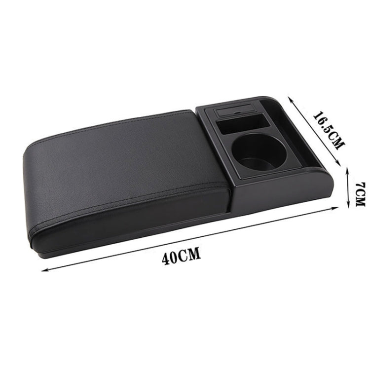 Car Multi-functional Dual USB Armrest Box Booster Pad, Microfiber Leather Straight Type (Black) - Seat Accessories by PMC Jewellery | Online Shopping South Africa | PMC Jewellery | Buy Now Pay Later Mobicred