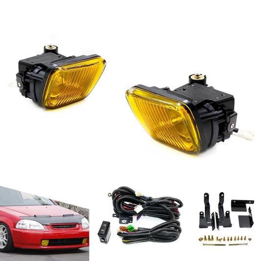 1 Pair Car Modified Front Fog Light for Honda Civic 1996-1998 (Yellow Light) - Fog / Driving Lights by PMC Jewellery | Online Shopping South Africa | PMC Jewellery | Buy Now Pay Later Mobicred