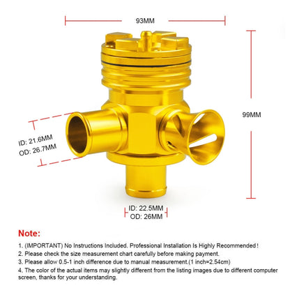 Car Modified Pressure Relief Valve 1.8T/2.7T Discharge Valve for Volkswagen GTi Jetta / Audi A3 A4 A6 TT (Blue) - Engine Fittings by PMC Jewellery | Online Shopping South Africa | PMC Jewellery | Buy Now Pay Later Mobicred