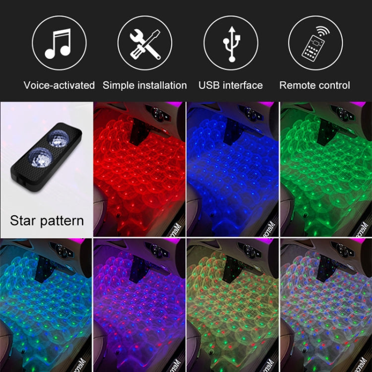 A17 Car Colorful Voice-activated RGB Foot LED Atmosphere Light, Single Light Star Version - Atmosphere lights by PMC Jewellery | Online Shopping South Africa | PMC Jewellery | Buy Now Pay Later Mobicred