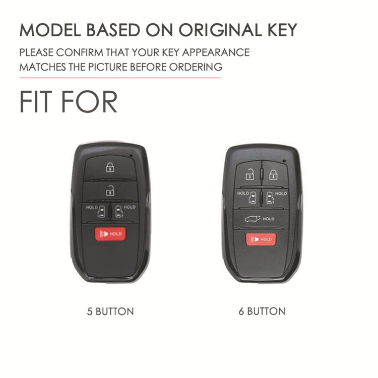 Hallmo Car Genuine Leather Key Protective Cover for Toyota Sienna 6-button(Black) - Car Key Cases by Hallmo | Online Shopping South Africa | PMC Jewellery | Buy Now Pay Later Mobicred