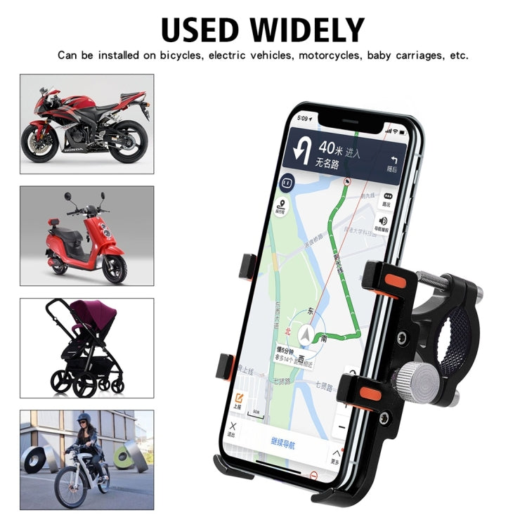 MPB-91 Motorcycle Six Claws Aluminium Alloy Mobile Phone Holder Bracket(Black) - Holder by PMC Jewellery | Online Shopping South Africa | PMC Jewellery | Buy Now Pay Later Mobicred