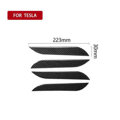 4 PCS Carbon Fiber Car Outside Handle Decorative Sticker for Tesla Model S - Decorative Sticker by PMC Jewellery | Online Shopping South Africa | PMC Jewellery | Buy Now Pay Later Mobicred