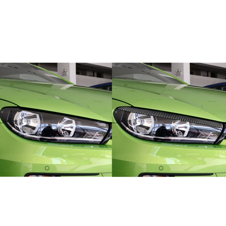 2 PCS / Set Carbon Fiber Car Light Eyebrow Decorative Sticker for Volkswagen Scirocco 2009-2016,Left and Right Drive Universal - Lamp Decoration by PMC Jewellery | Online Shopping South Africa | PMC Jewellery | Buy Now Pay Later Mobicred