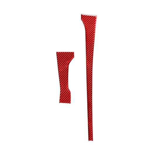 2 PCS / Set Carbon Fiber Car Central Control Gear Trim Decorative Sticker for Toyota Tundra 2014-2018,Left and Right Drive Universal (Red) - Car Interior Mouldings by PMC Jewellery | Online Shopping South Africa | PMC Jewellery | Buy Now Pay Later Mobicred