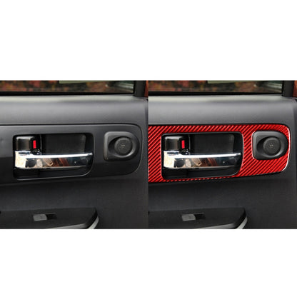 4 PCS / Set Carbon Fiber Car Door Inner Handle Decorative Sticker for Toyota Tundra 2014-2018,Left Drive (Red) - Car Interior Mouldings by PMC Jewellery | Online Shopping South Africa | PMC Jewellery | Buy Now Pay Later Mobicred