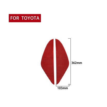 2 PCS / Set Carbon Fiber Car Door Anti-collision Cushion Decorative Sticker for Toyota Tundra 2014-2018,Left and Right Drive Universal (Red) - Car Interior Mouldings by PMC Jewellery | Online Shopping South Africa | PMC Jewellery | Buy Now Pay Later Mobicred