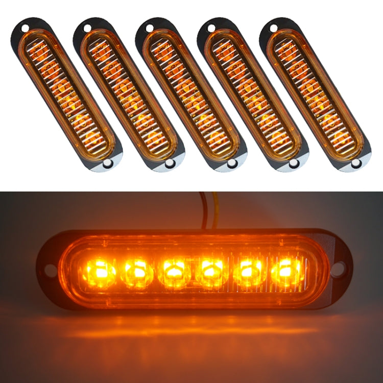 5 PCS MK-093 Car / Truck 6LEDs Side Marker Indicator Lights Bulb Lamp (Yellow Light) - Clearance Lights by PMC Jewellery | Online Shopping South Africa | PMC Jewellery | Buy Now Pay Later Mobicred