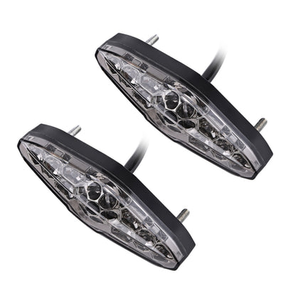 2 PCS KC-WD-NEW-3X Motorcycle LED Brake Light Running Lamp (Transparent Black) - Signal Lights by PMC Jewellery | Online Shopping South Africa | PMC Jewellery | Buy Now Pay Later Mobicred