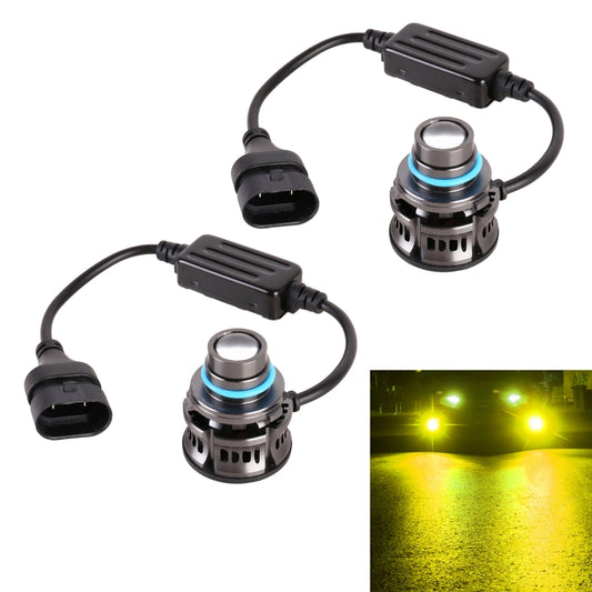 1 Pair 9006 27W / DC12V Car Aluminum Alloy LED Headlight (Gold Light) - LED Headlamps by PMC Jewellery | Online Shopping South Africa | PMC Jewellery | Buy Now Pay Later Mobicred