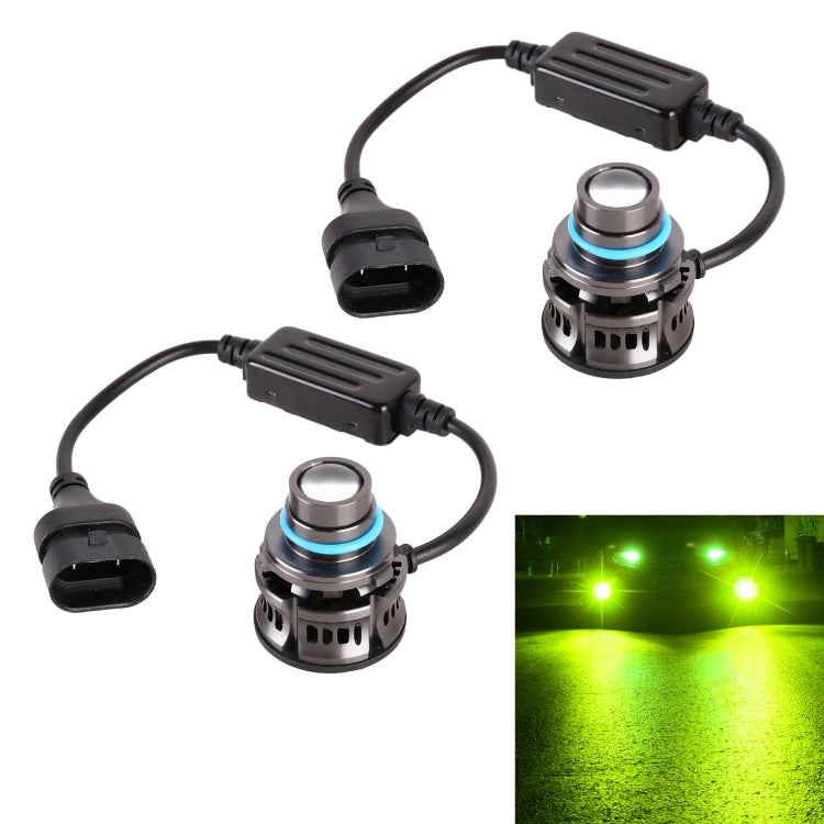 1 Pair 9005 27W / DC12V Car Aluminum Alloy Flashing LED Headlight (Lime Green) - LED Headlamps by PMC Jewellery | Online Shopping South Africa | PMC Jewellery | Buy Now Pay Later Mobicred