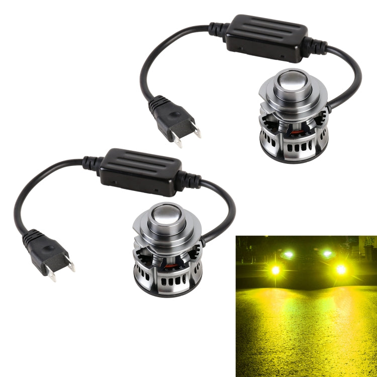 1 Pair H7 27W / DC12V Car Aluminum Alloy Flashing LED Headlight (Gold Light) - LED Headlamps by PMC Jewellery | Online Shopping South Africa | PMC Jewellery | Buy Now Pay Later Mobicred