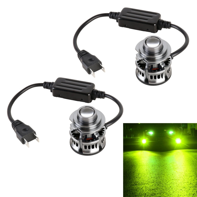 1 Pair H7 27W / DC12V Car Aluminum Alloy Flashing LED Headlight (Lime Green) - LED Headlamps by PMC Jewellery | Online Shopping South Africa | PMC Jewellery | Buy Now Pay Later Mobicred