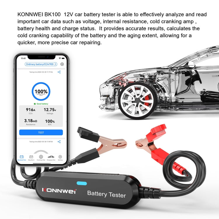 KONNWEI BK100 X431 BST360 Car Bluetooth Battery Tester (Black) - Electronic Test by KONNWEI | Online Shopping South Africa | PMC Jewellery