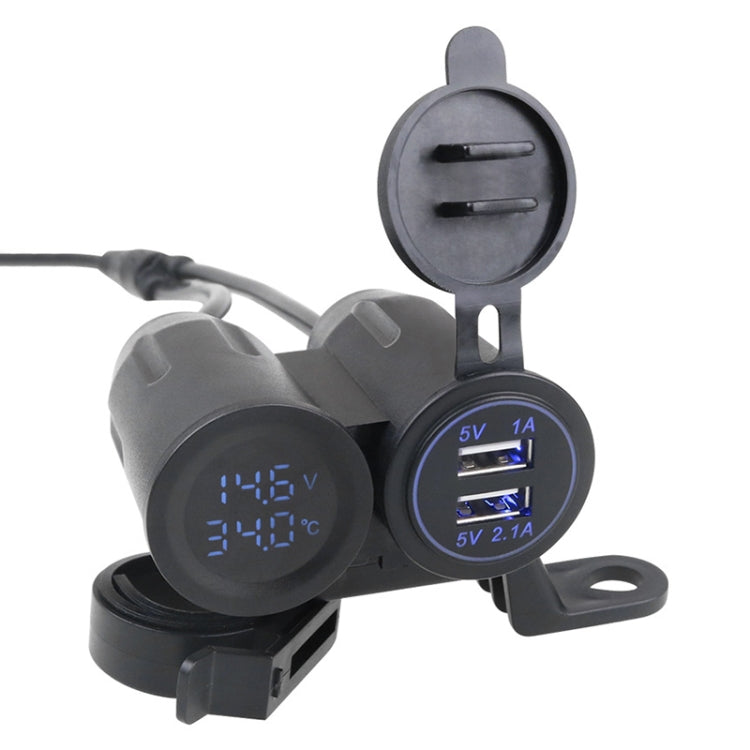 3 PCS Dual USB 3.1A Car Charger 9-30V with Temperature Voltage Holder(Blue Light) - DIY Modified Charger by PMC Jewellery | Online Shopping South Africa | PMC Jewellery | Buy Now Pay Later Mobicred