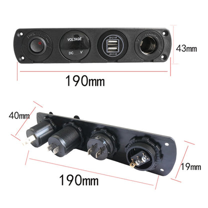 3 PCS 4-hole Panel Combination Switch Dual USB 4.2A Power Plug with Voltmeter(Red Light) - DIY Modified Charger by PMC Jewellery | Online Shopping South Africa | PMC Jewellery | Buy Now Pay Later Mobicred