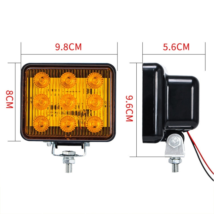 2 PCS ZS-7013 3 inch 9LEDs Strobe Waterproof Car / Truck Warning Light (Yellow Light) - Warning Lights by PMC Jewellery | Online Shopping South Africa | PMC Jewellery | Buy Now Pay Later Mobicred