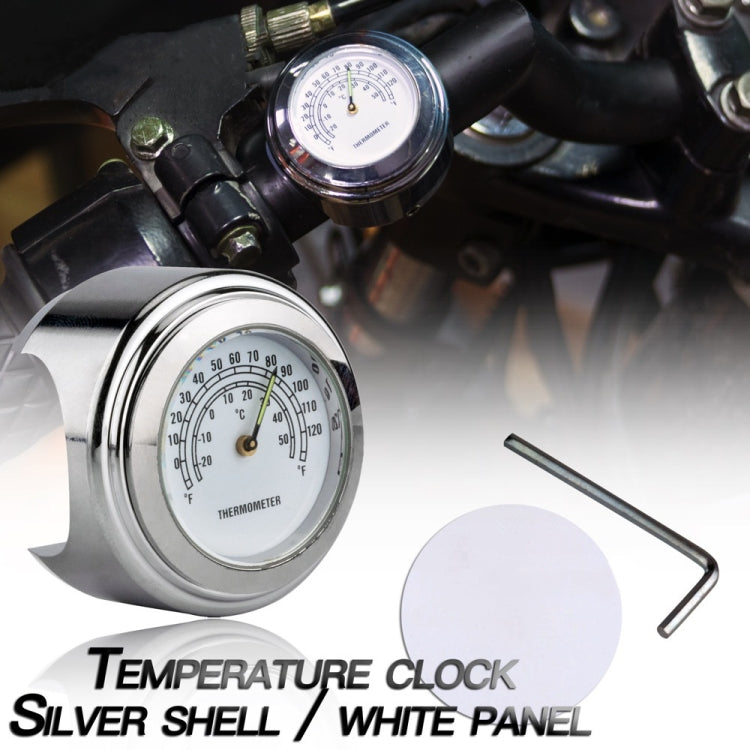 2 PCS Motorcycle 22-25mm Handlebar Thermometer (White) - Others by PMC Jewellery | Online Shopping South Africa | PMC Jewellery | Buy Now Pay Later Mobicred