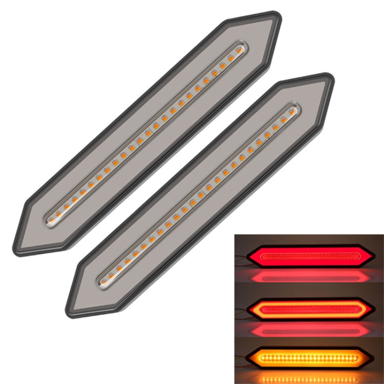 2 PCS Heavy Truck 100LED Two-color Running Water Light Guide Brake Steering Tail Rear Bumper Light - Warning Lights by PMC Jewellery | Online Shopping South Africa | PMC Jewellery | Buy Now Pay Later Mobicred