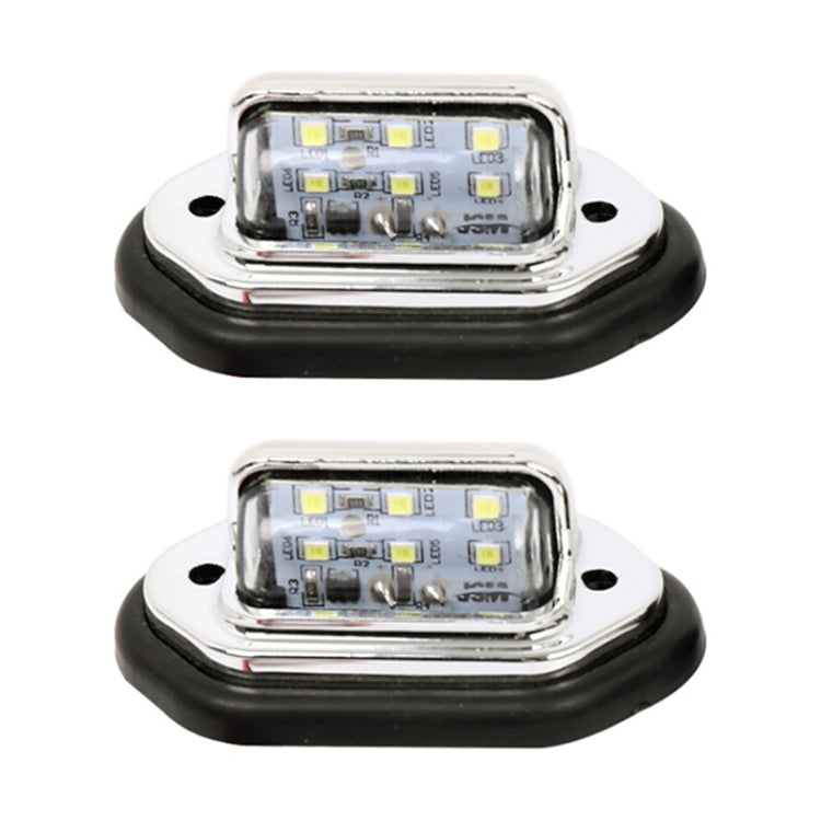 2 PCS MK-257 Car Van Bus Trailer LED Taillight Side Light 12-30V 6LEDs License Plate Light (Silver) - Arrow Turn Lights by PMC Jewellery | Online Shopping South Africa | PMC Jewellery | Buy Now Pay Later Mobicred