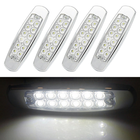 4 PCS MK-338 DC12-24V Truck 12LEDs Side Clearance Maker Light (White Light) - Clearance Lights by PMC Jewellery | Online Shopping South Africa | PMC Jewellery | Buy Now Pay Later Mobicred