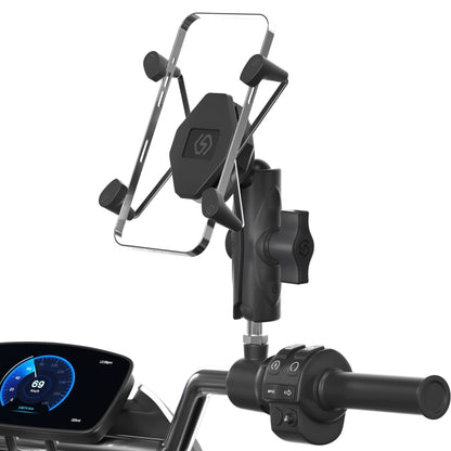 ZH-1558C1 Motorcycle M8 Ball Joint X-shape Aluminum Alloy Phone Holder - Holder by PMC Jewellery | Online Shopping South Africa | PMC Jewellery | Buy Now Pay Later Mobicred