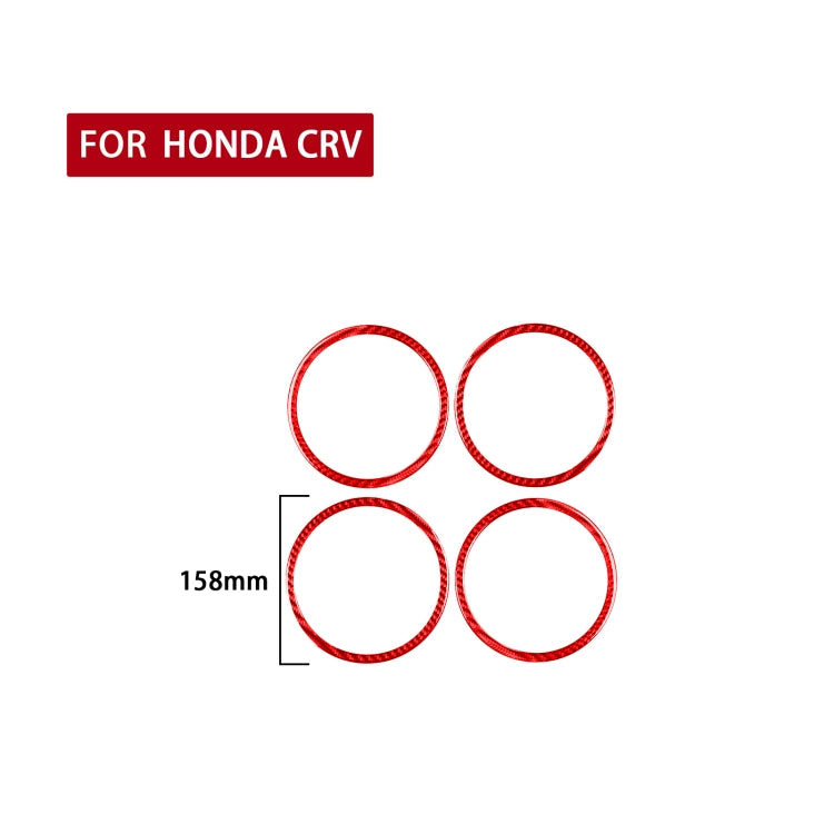 4 PCS Set for Honda CRV 2007-2011 Carbon Fiber Car Door Horn Ring Decorative Sticker,Left and Right Drive Universal (Red) - Car Interior Mouldings by PMC Jewellery | Online Shopping South Africa | PMC Jewellery | Buy Now Pay Later Mobicred