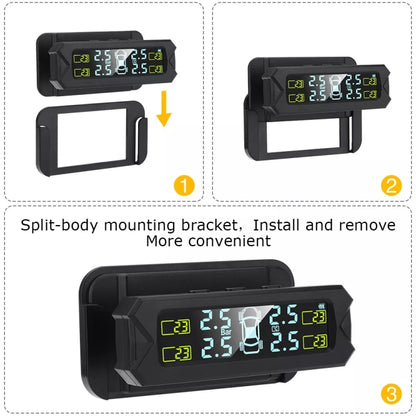 Car High Precision Solar Charging Tire Pressure Monitoring System TPMS, Built-in Beep Sensor - Tire Pressure Gauges by PMC Jewellery | Online Shopping South Africa | PMC Jewellery