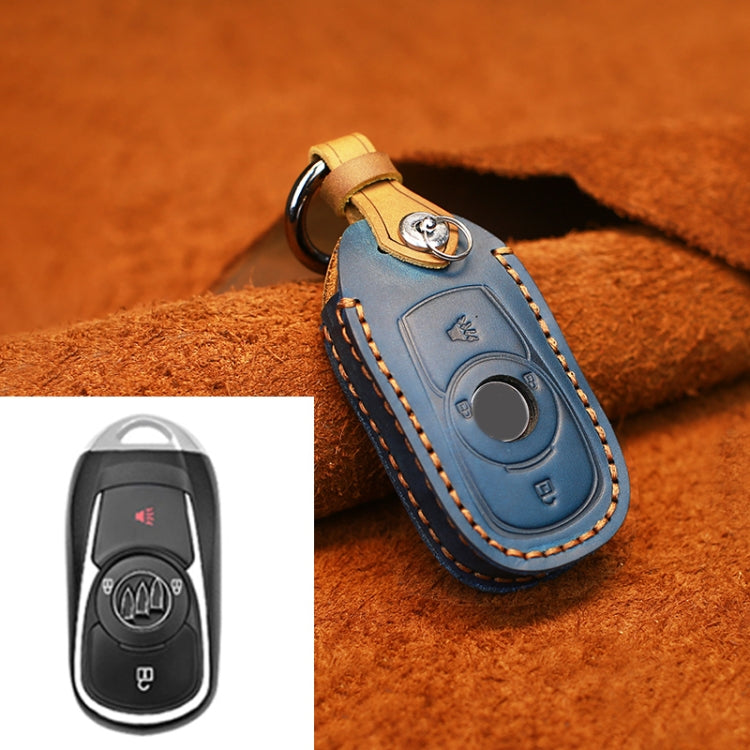 For Buick Car Cowhide Leather Key Protective Cover Key Case, Four Keys Version (Blue) - Car Key Cases by PMC Jewellery | Online Shopping South Africa | PMC Jewellery | Buy Now Pay Later Mobicred