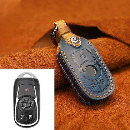 For Buick Car Cowhide Leather Key Protective Cover Key Case, Five Keys Version (Blue) - Car Key Cases by PMC Jewellery | Online Shopping South Africa | PMC Jewellery | Buy Now Pay Later Mobicred