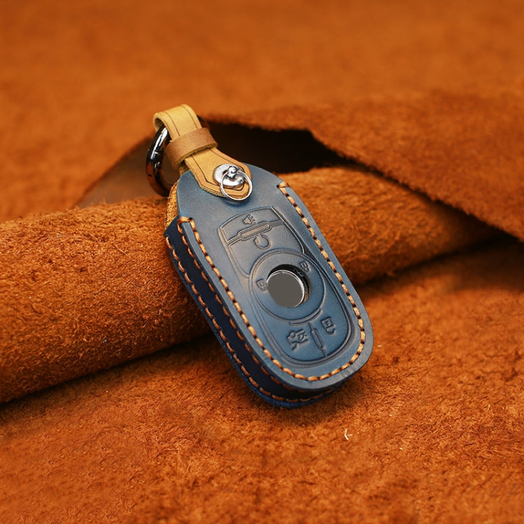 For Buick Car Cowhide Leather Key Protective Cover Key Case, Six Keys Version (Blue) - Car Key Cases by PMC Jewellery | Online Shopping South Africa | PMC Jewellery | Buy Now Pay Later Mobicred