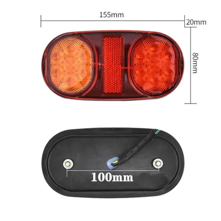 2 PCS 12-24V 14LED Car Oval Tail Light Side Lamp - Warning Lights by PMC Jewellery | Online Shopping South Africa | PMC Jewellery | Buy Now Pay Later Mobicred