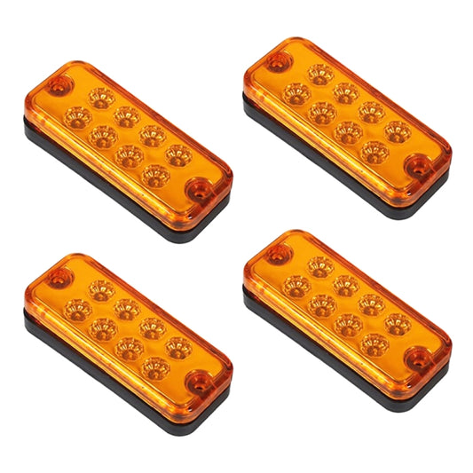 4 PCS 10-30V 8LED Car Tail Light Side Lamp (Yellow Light) - Warning Lights by PMC Jewellery | Online Shopping South Africa | PMC Jewellery | Buy Now Pay Later Mobicred