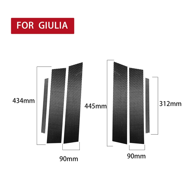 For Alfa Romeo Giulia Carbon Fiber Car B / C / Middle Pillar Door Window Decorative Sticker,Left and Right Drive Universal - Decorative Strip by PMC Jewellery | Online Shopping South Africa | PMC Jewellery | Buy Now Pay Later Mobicred